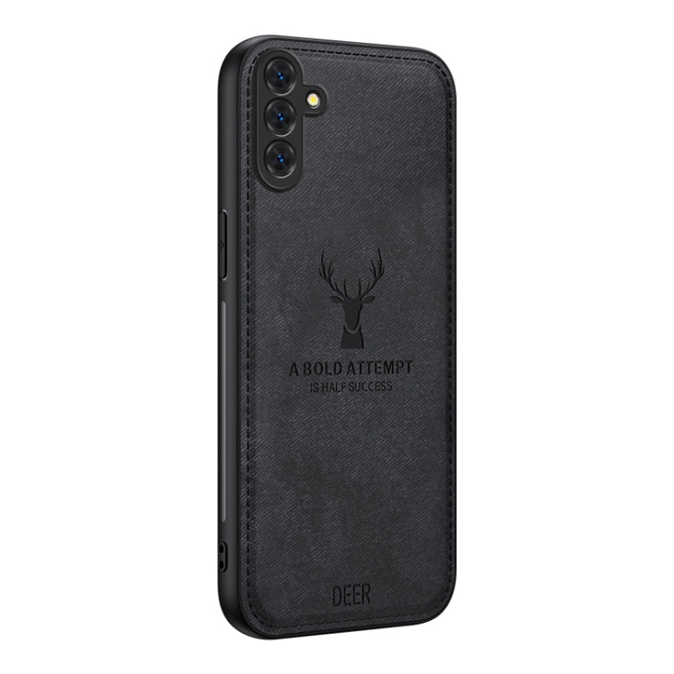 For Samsung Galaxy S25+ 5G Deer Head Cloth Skin All-inclusive Phone Case(Black) - Galaxy S25+ 5G Cases by PMC Jewellery | Online Shopping South Africa | PMC Jewellery | Buy Now Pay Later Mobicred