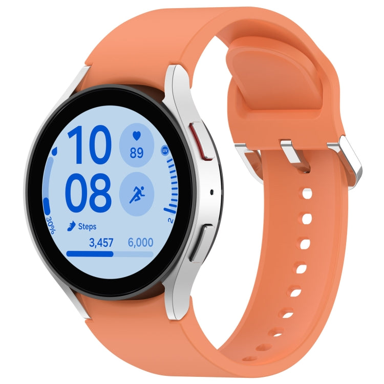 For Samsung Galaxy Watch7 40 / 44mm Solid Color Silver Buckle Quick Release Silicone Watch Band(Orange) - free shipping - PMC TechLife - Order now!