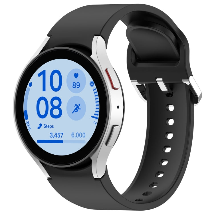 For Samsung Galaxy Watch7 40 / 44mm Solid Color Silver Buckle Quick Release Silicone Watch Band(Black) - free shipping - PMC TechLife - Order now!
