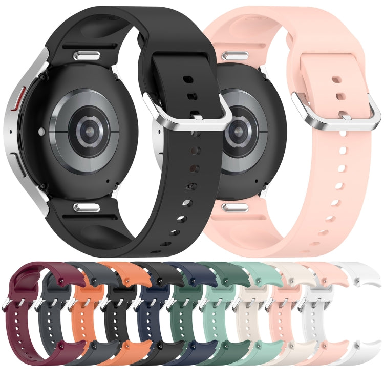 For Samsung Galaxy Watch FE 40mm Solid Color Silver Buckle Quick Release Silicone Watch Band(Light Pink) - free shipping - PMC TechLife - Order now!
