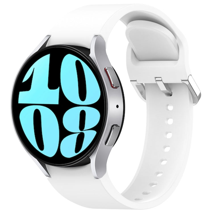 For Samsung Galaxy Watch 6 40mm Solid Color Silver Buckle Quick Release Silicone Watch Band(White) - free shipping - PMC TechLife - Order now!
