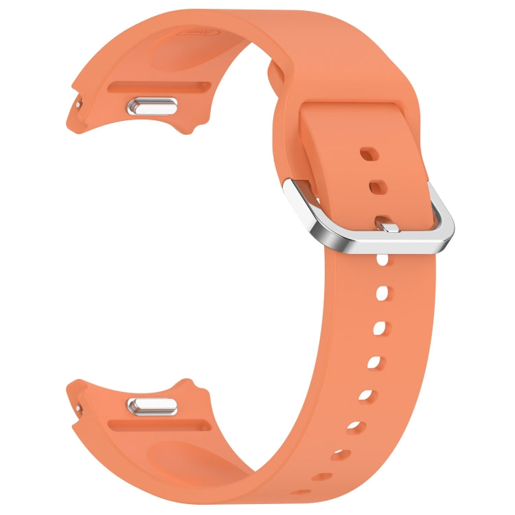 For Samsung Galaxy watch 5 Golf Edition Solid Color Silver Buckle Quick Release Silicone Watch Band(Orange) - free shipping - PMC TechLife - Order now!