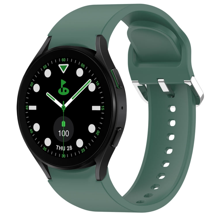 For Samsung Galaxy watch 5 Golf Edition Solid Color Silver Buckle Quick Release Silicone Watch Band(Green) - free shipping - PMC TechLife - Order now!