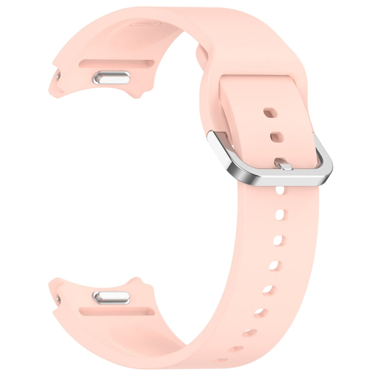 For Samsung Galaxy Watch 5  44mm Solid Color Silver Buckle Quick Release Silicone Watch Band(Pink) - free shipping - PMC TechLife - Order now!