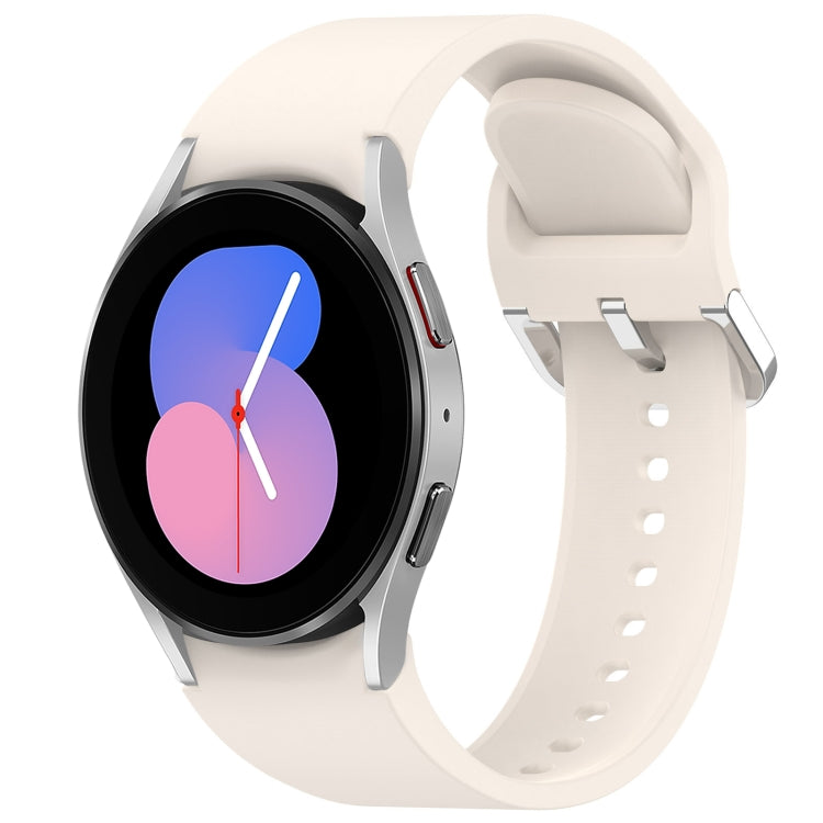 For Samsung Galaxy Watch 5  40mm Solid Color Silver Buckle Quick Release Silicone Watch Band(Starlight) - free shipping - PMC TechLife - Order now!