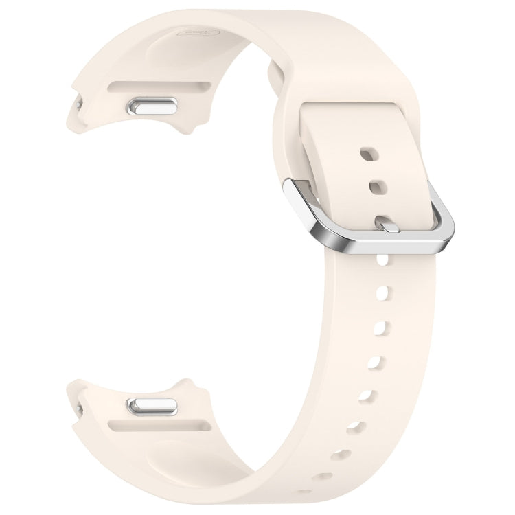 For Samsung Galaxy Watch 5  40mm Solid Color Silver Buckle Quick Release Silicone Watch Band(Starlight) - free shipping - PMC TechLife - Order now!