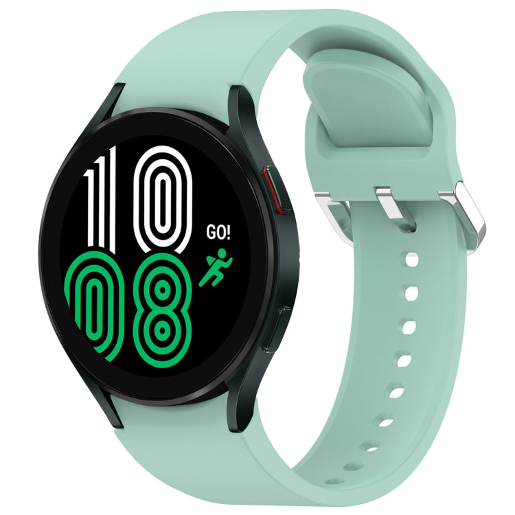 For Samsung Galaxy Watch 4 44mm Solid Color Silver Buckle Quick Release Silicone Watch Band(Teal) - free shipping - PMC TechLife - Order now!