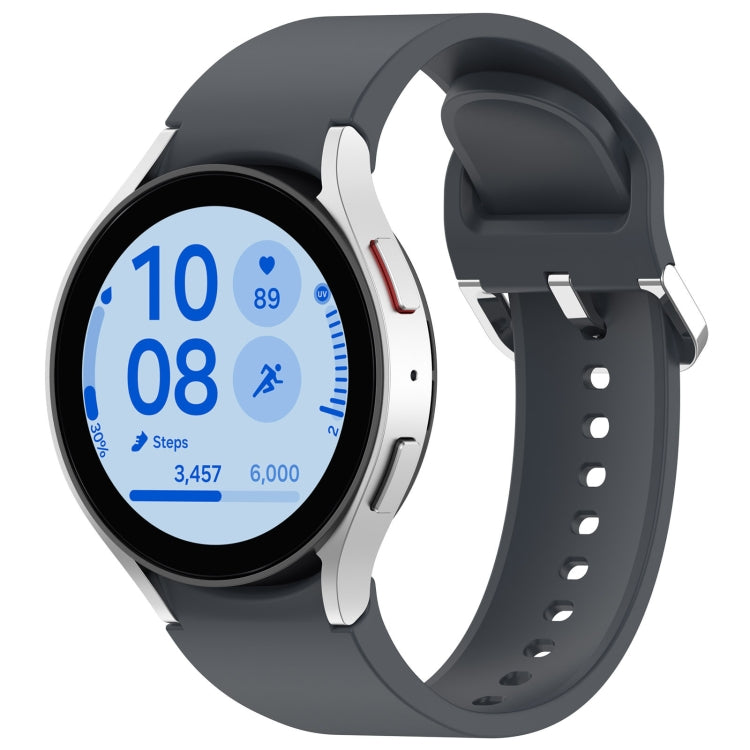 For Samsung Galaxy Watch 7 40mm Solid Color Silver Buckle Quick Release Silicone Watch Band(Grey) - free shipping - PMC TechLife - Order now!