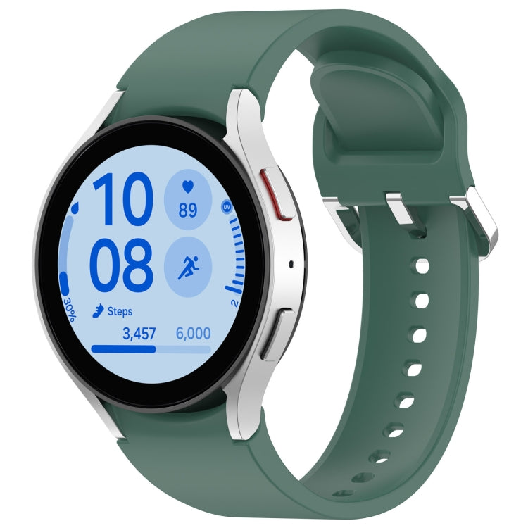 For Samsung Galaxy Watch FE 40mm Solid Color Silver Buckle Quick Release Silicone Watch Band(Green) - free shipping - PMC TechLife - Order now!