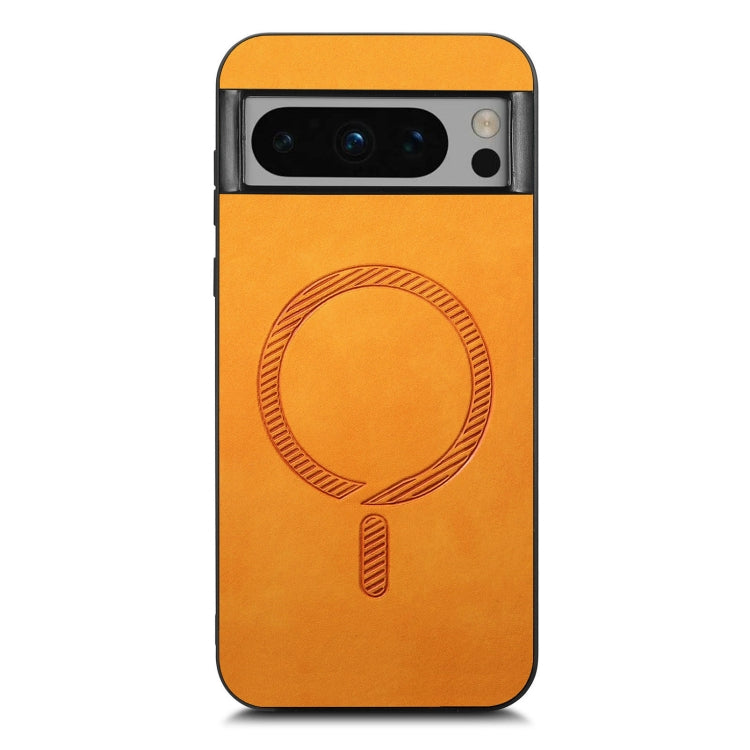 For Google Pixel 9 Pro XL Retro Magsafe Magnetic PU Back Cover Phone Case(Yellow) - Google Cases by PMC TechLife | Online Shopping South Africa | PMC TechLife | Buy Now Pay Later Mobicred