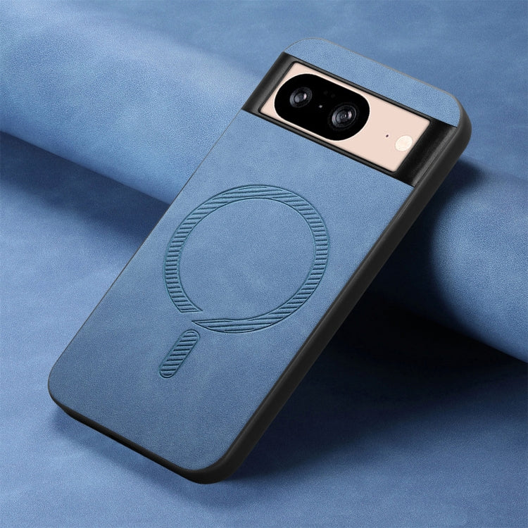 For Google Pixel 9 / 9 Pro Retro Magsafe Magnetic PU Back Cover Phone Case(Blue) - Google Cases by PMC TechLife | Online Shopping South Africa | PMC TechLife | Buy Now Pay Later Mobicred