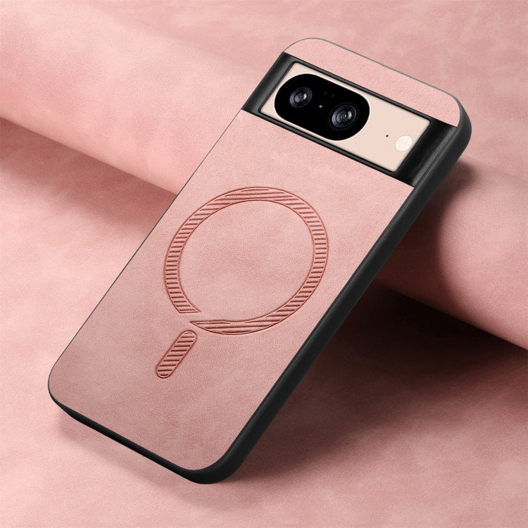 For Google Pixel 9 / 9 Pro Retro Magsafe Magnetic PU Back Cover Phone Case(Pink) - Google Cases by PMC TechLife | Online Shopping South Africa | PMC TechLife | Buy Now Pay Later Mobicred