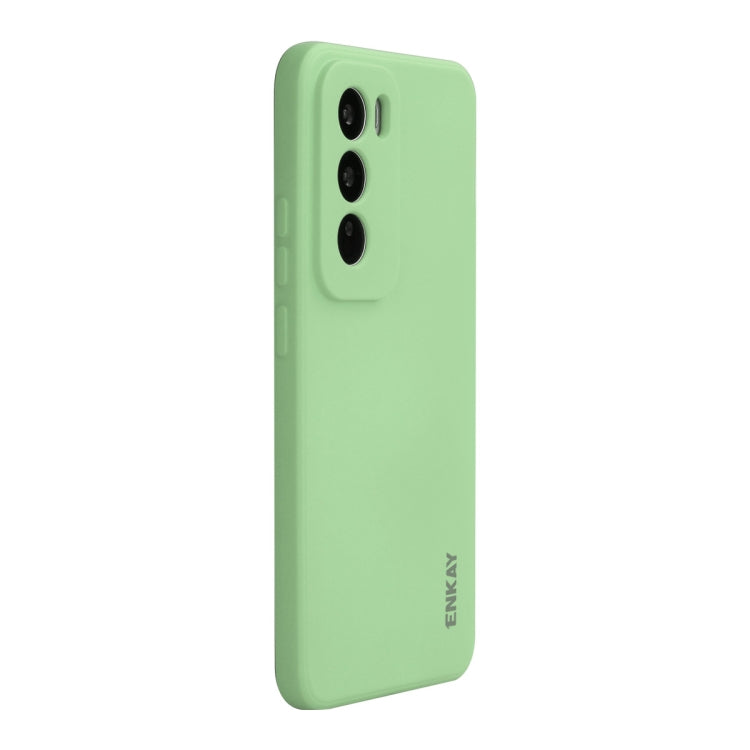 For OPPO Reno12 Pro ENKAY Liquid Silicone Soft Shockproof Phone Case(Light Green) - Reno12 Pro Cases by ENKAY | Online Shopping South Africa | PMC Jewellery | Buy Now Pay Later Mobicred