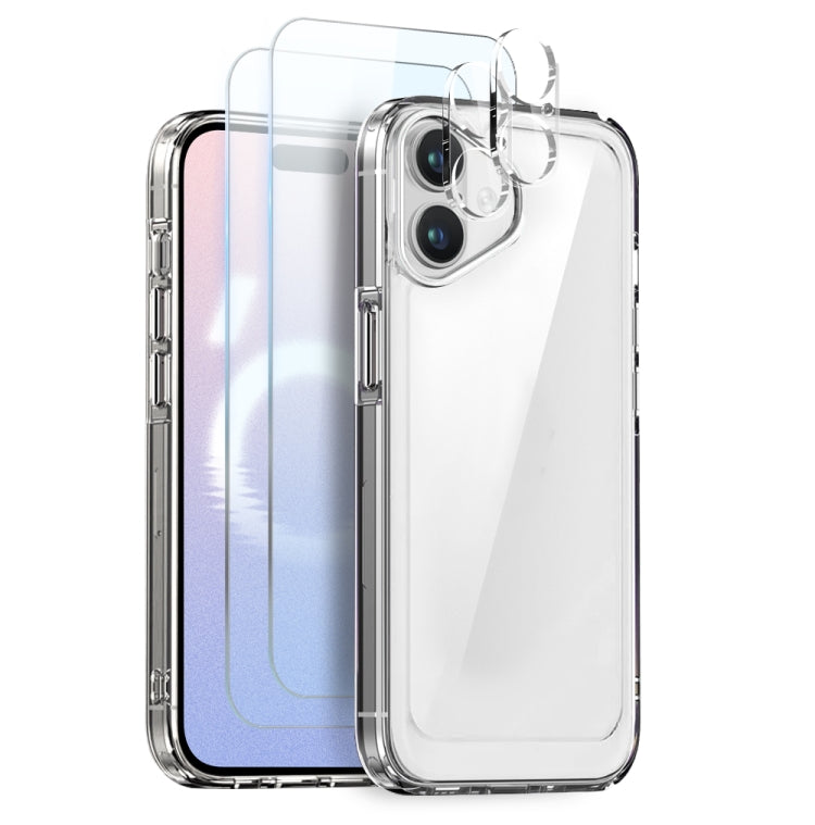 For iPhone 16 NORTHJO 5 in 1 Clear Phone Case with 2pcs Screen Film + 2pcs Camera Lens Film - iPhone 16 Cases by NORTHJO | Online Shopping South Africa | PMC Jewellery | Buy Now Pay Later Mobicred