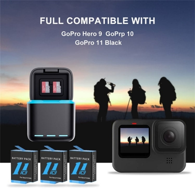 GP-910 3-Battery Charging Box Storage Case For GoPro Hero11 /10 /9 - Charger by PMC TechLife | Online Shopping South Africa | PMC TechLife | Buy Now Pay Later Mobicred