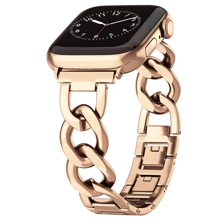 For Apple Watch Series 9 45mm Quick-Release Metal Chain Watch Band(Rose Gold) - free shipping - PMC TechLife - Order now!