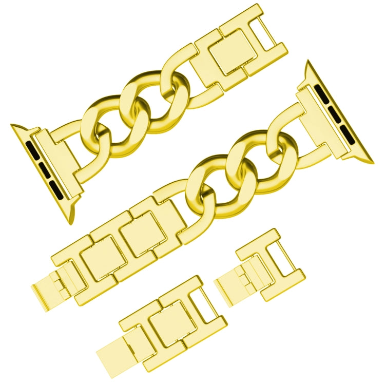For Apple Watch SE 2023 40mm Quick-Release Metal Chain Watch Band(Gold) - free shipping - PMC TechLife - Order now!