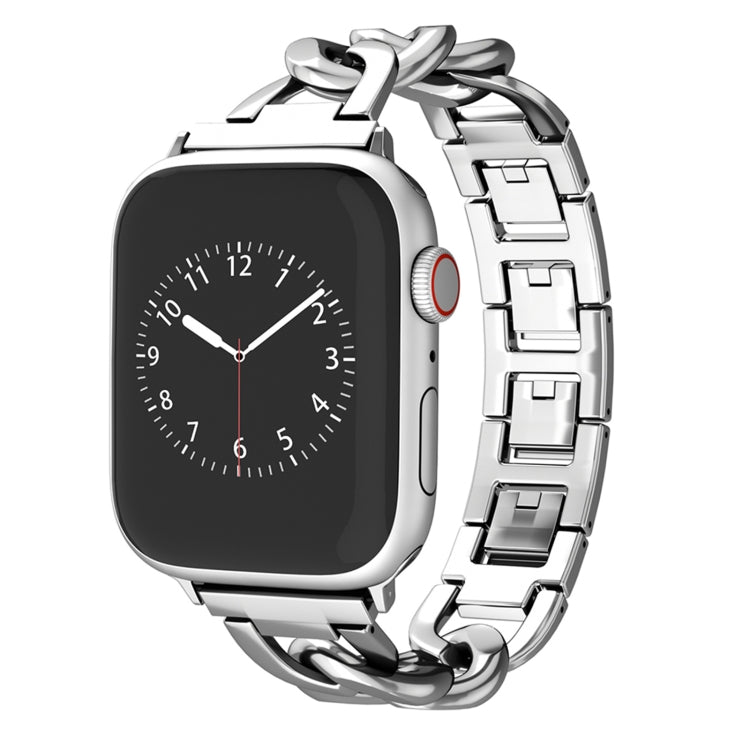 For Apple Watch Series 9 41mm Quick-Release Metal Chain Watch Band(Silver) - free shipping - PMC TechLife - Order now!