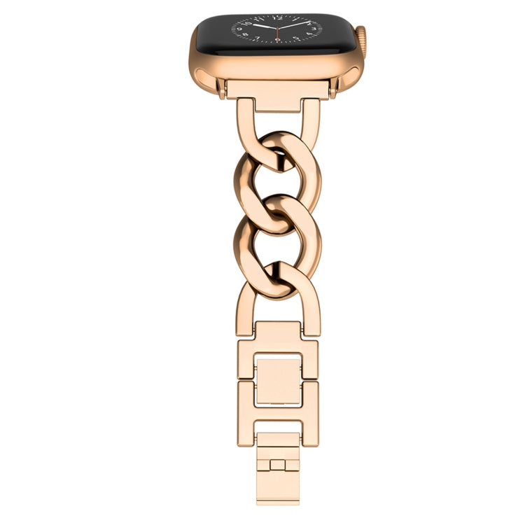 For Apple Watch Series 7 41mm Quick-Release Metal Chain Watch Band(Rose Gold) - free shipping - PMC TechLife - Order now!