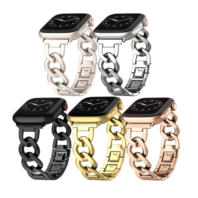 For Apple Watch Series 6 40mm Quick-Release Metal Chain Watch Band(Gold) - free shipping - PMC TechLife - Order now!