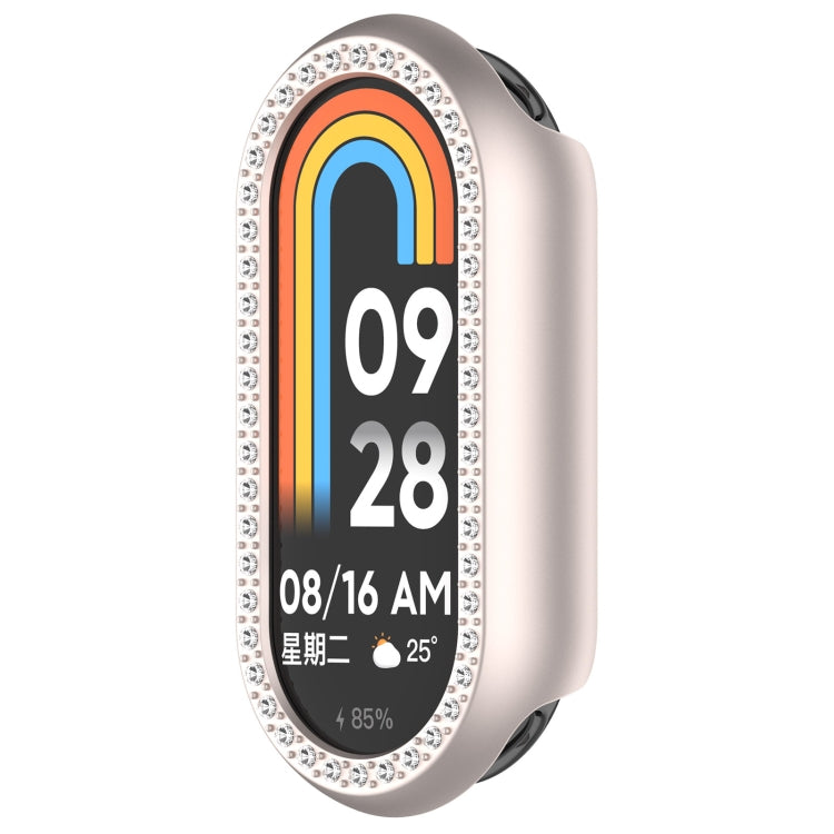 For Xiaomi Smart Band 9 NFC Diamond Half Coverage Hollow PC Watch Protective Case(Starlight) - Watch Cases by PMC TechLife | Online Shopping South Africa | PMC TechLife | Buy Now Pay Later Mobicred