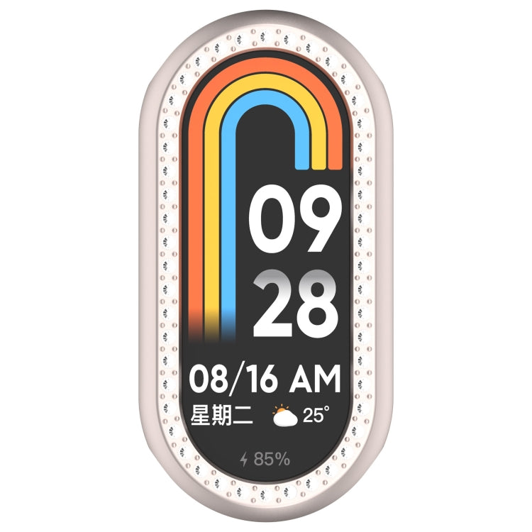 For Xiaomi Smart Band 9 NFC Diamond Half Coverage Hollow PC Watch Protective Case(Starlight) - Watch Cases by PMC TechLife | Online Shopping South Africa | PMC TechLife | Buy Now Pay Later Mobicred