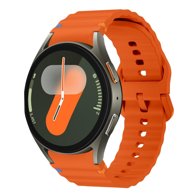 For Samsung Galaxy Watch 7 40 / 44mm Wave Pattern Stitched Silicone Watch Band(Orange) - free shipping - PMC TechLife - Order now!