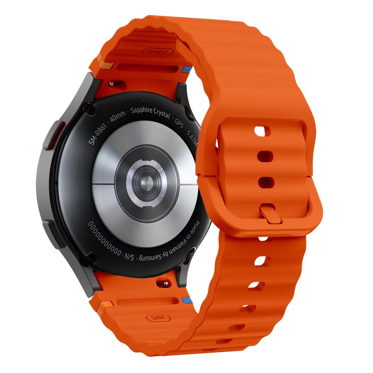 For Samsung Galaxy Watch 7 40 / 44mm Wave Pattern Stitched Silicone Watch Band(Orange) - free shipping - PMC TechLife - Order now!