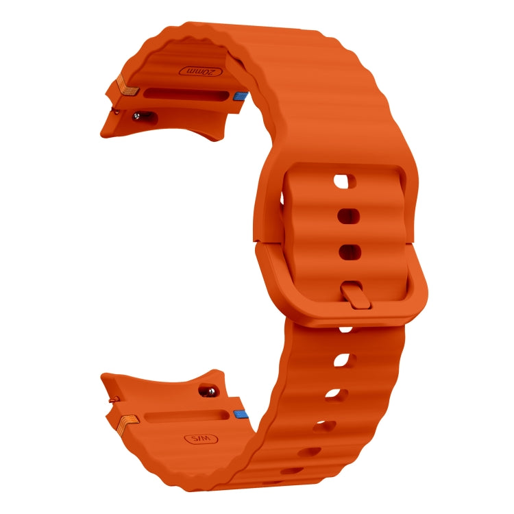 For Samsung Galaxy Watch 7 40 / 44mm Wave Pattern Stitched Silicone Watch Band(Orange) - free shipping - PMC TechLife - Order now!