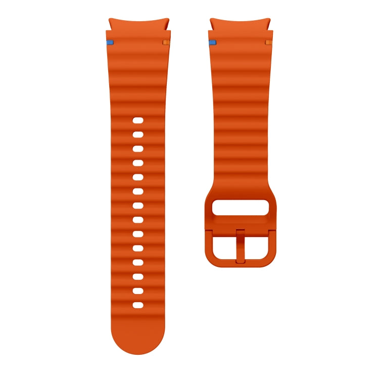For Samsung Galaxy Watch 7 40 / 44mm Wave Pattern Stitched Silicone Watch Band(Orange) - free shipping - PMC TechLife - Order now!
