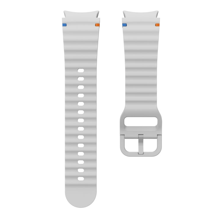 For Samsung Galaxy Watch 6 40 / 44mm Wave Pattern Stitched Silicone Watch Band(Light Gray) - free shipping - PMC TechLife - Order now!