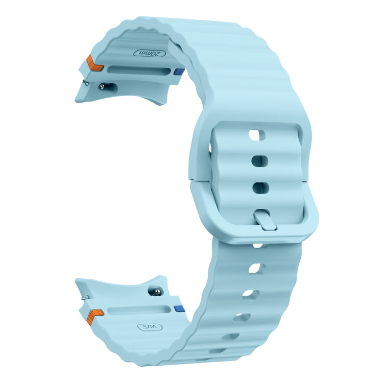 For Samsung Galaxy Watch3 41mm Wave Pattern Stitched Silicone Watch Band(Light Blue) - free shipping - PMC TechLife - Order now!