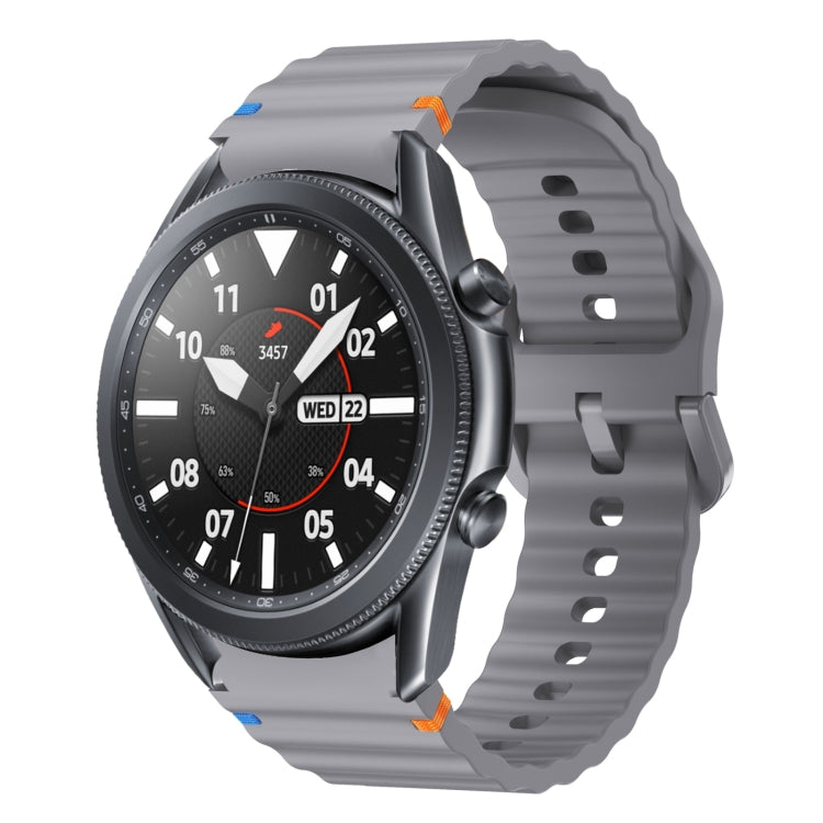 For Samsung Galaxy Watch3 41mm Wave Pattern Stitched Silicone Watch Band(Dark Gray) - free shipping - PMC TechLife - Order now!