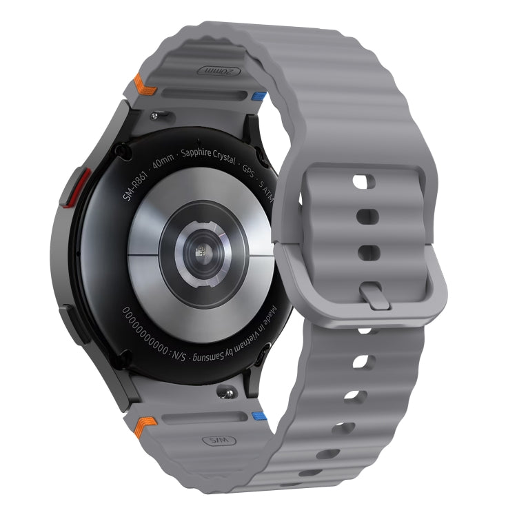 For Samsung Galaxy Watch3 41mm Wave Pattern Stitched Silicone Watch Band(Dark Gray) - free shipping - PMC TechLife - Order now!