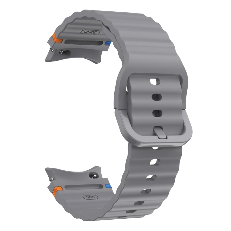 For Samsung Galaxy Watch3 41mm Wave Pattern Stitched Silicone Watch Band(Dark Gray) - free shipping - PMC TechLife - Order now!