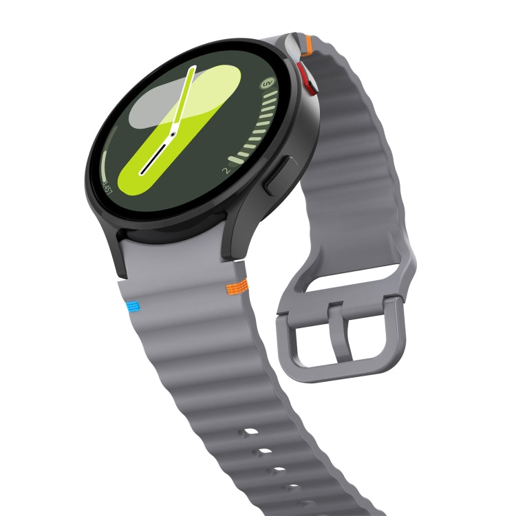 For Samsung Galaxy Watch3 41mm Wave Pattern Stitched Silicone Watch Band(Dark Gray) - free shipping - PMC TechLife - Order now!