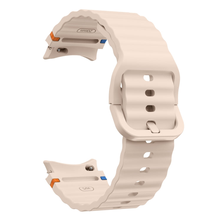 For Samsung Galaxy Watch3 41mm Wave Pattern Stitched Silicone Watch Band(Pink) - free shipping - PMC TechLife - Order now!