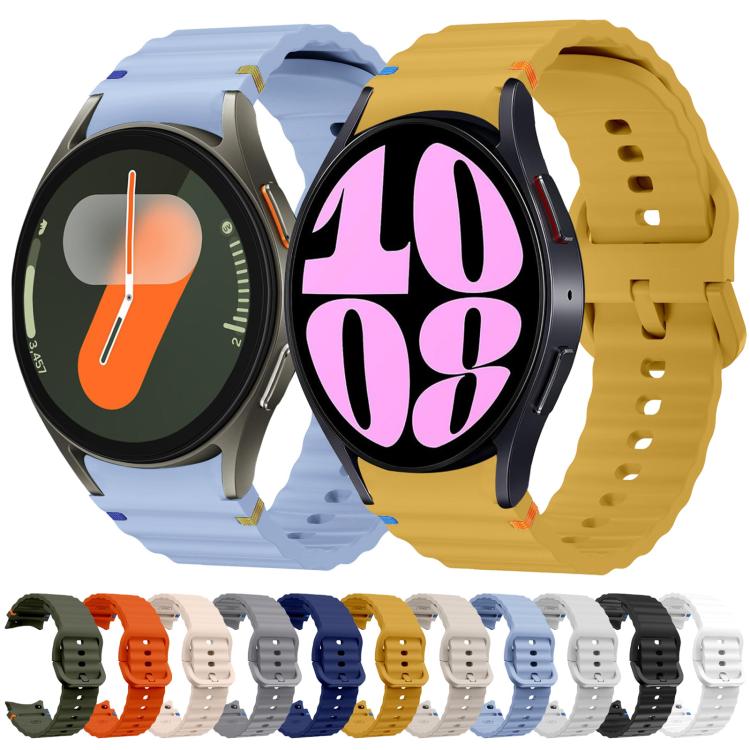 For Samsung Galaxy Watch 4 Classic 42 / 46mm Wave Pattern Stitched Silicone Watch Band(Pink) - free shipping - PMC TechLife - Order now!