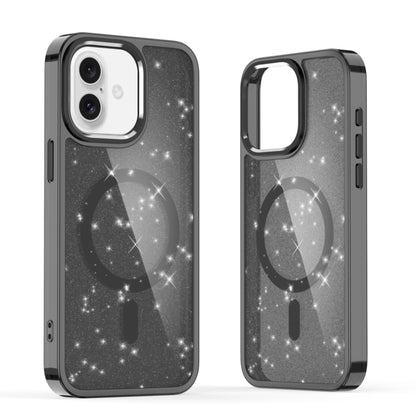 For iPhone 16 Plus Glitter MagSafe Shockproof Phone Case(Black) - iPhone 16 Plus Cases by PMC Jewellery | Online Shopping South Africa | PMC Jewellery | Buy Now Pay Later Mobicred