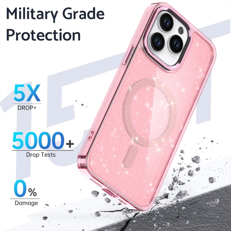 For iPhone 16 Pro Max Glitter MagSafe Shockproof Phone Case(Blue) - iPhone 16 Pro Cases by PMC TechLife | Online Shopping South Africa | PMC TechLife | Buy Now Pay Later Mobicred