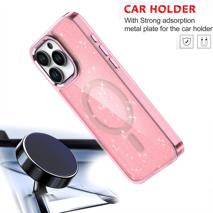 For iPhone 16 Pro Max Glitter MagSafe Shockproof Phone Case(Blue) - iPhone 16 Pro Cases by PMC TechLife | Online Shopping South Africa | PMC TechLife | Buy Now Pay Later Mobicred