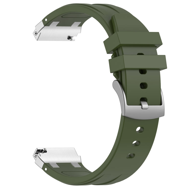 For Samsung Galaxy Watch Active 2 20mm Quick Release Silver Buckle Royal Silicone Watch Band(Olive Green) - free shipping - PMC TechLife - Order now!