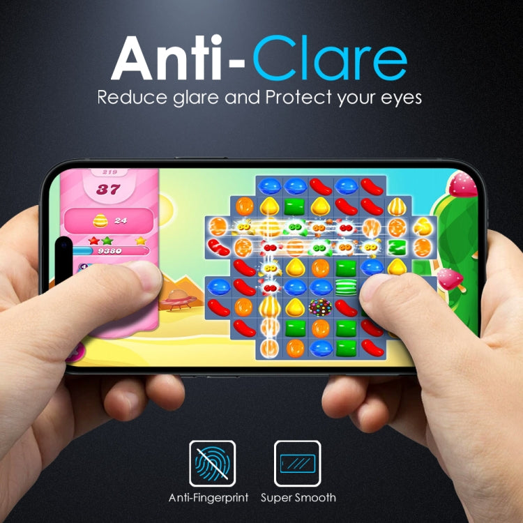 For iPhone 16 NORTHJO Matte Silkscreen Anti-Fingerprint Tempered Glass Film - iPhone 16 Tempered Glass by NORTHJO | Online Shopping South Africa | PMC TechLife | Buy Now Pay Later Mobicred
