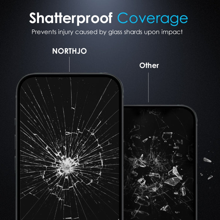 For iPhone 15 Pro Max NORTHJO Matte Silkscreen Anti-Fingerprint Tempered Glass Film - iPhone 15 Pro Max Tempered Glass by NORTHJO | Online Shopping South Africa | PMC Jewellery | Buy Now Pay Later Mobicred