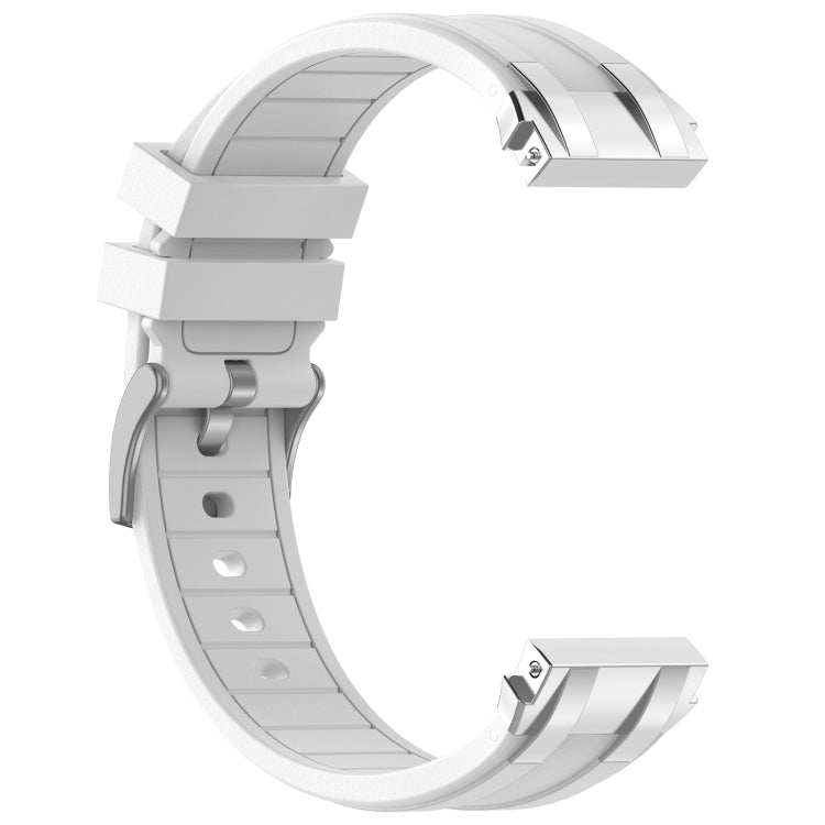For Amazfit Bip U 20mm Quick Release Silver Buckle Royal Silicone Watch Band(White) - free shipping - PMC TechLife - Order now!