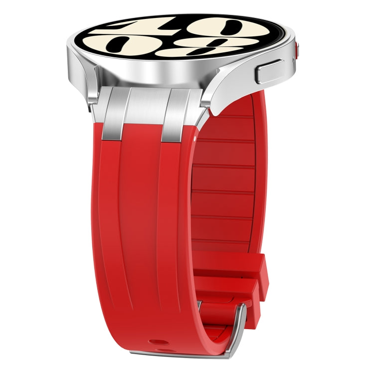 For Amazfit Bip3 Pro 20mm Quick Release Silver Buckle Royal Silicone Watch Band(Red) - free shipping - PMC TechLife - Order now!