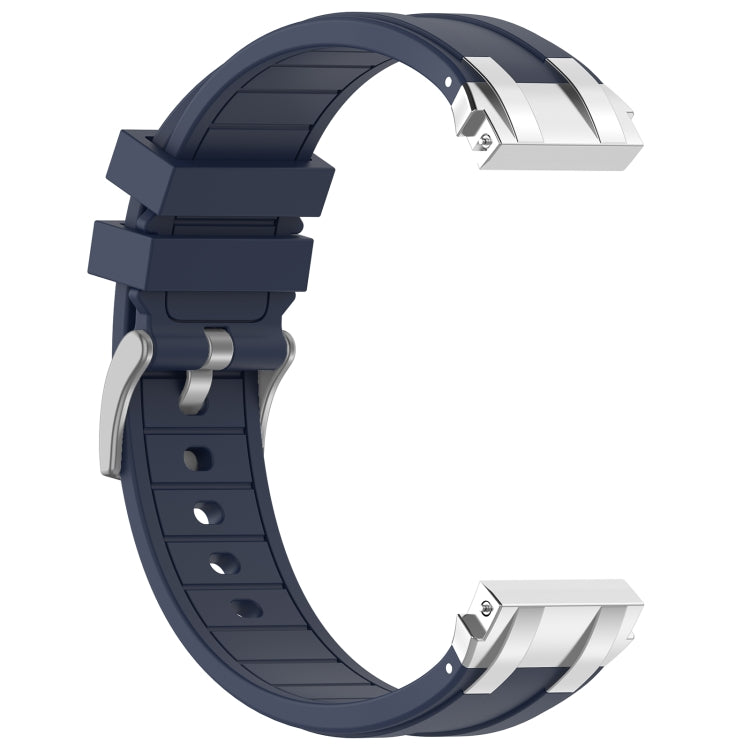 For Amazfit Active 20mm Quick Release Silver Buckle Royal Silicone Watch Band(Navy Blue) - free shipping - PMC TechLife - Order now!