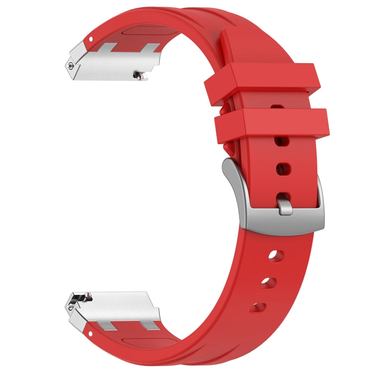 For Amazfit GTR Mini 20mm Quick Release Silver Buckle Royal Silicone Watch Band(Red) - free shipping - PMC TechLife - Order now!