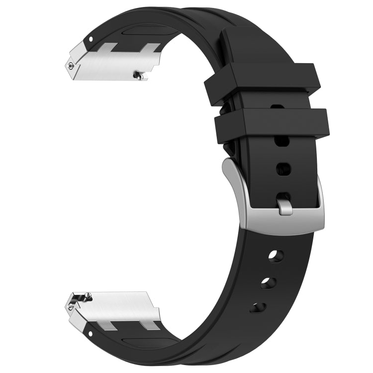 For Amazfit GTS4 Mini 20mm Quick Release Silver Buckle Royal Silicone Watch Band(Black) - free shipping - PMC TechLife - Order now!