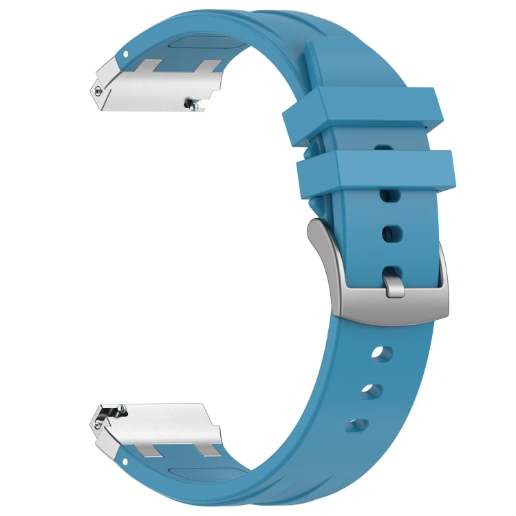 For Amazfit Bip3 20mm Quick Release Silver Buckle Royal Silicone Watch Band(Sea Blue) - free shipping - PMC TechLife - Order now!